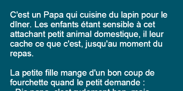 Papa cuisine du lapin pour le dîner