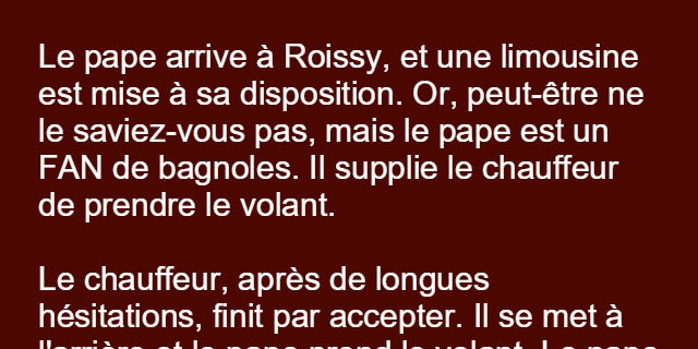 Controle de police pour le pape