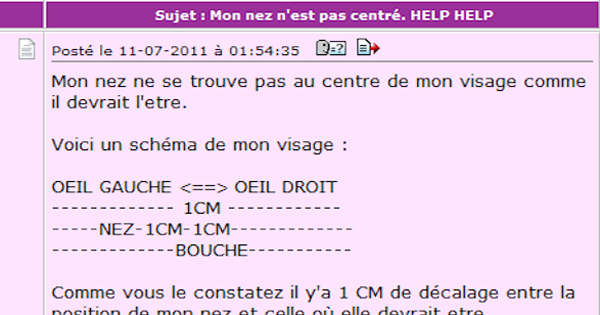 Mon nez n&rsquo;est pas centré
