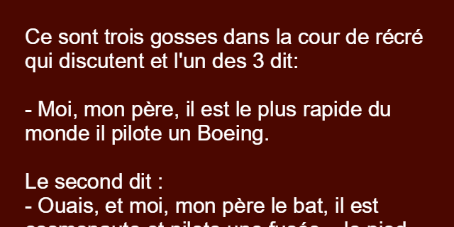 Trois enfants discutent de leurs pères