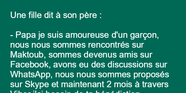 Une fille dit a son père