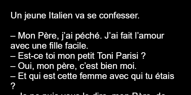 Un jeune Italien va se confesser