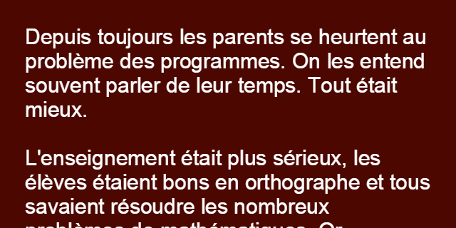 Tout était mieux avant