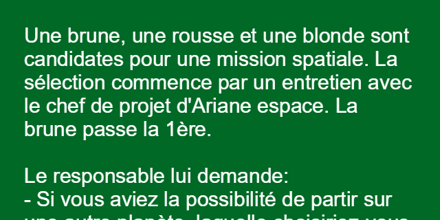 3 filles candidates pour une mission spatiale