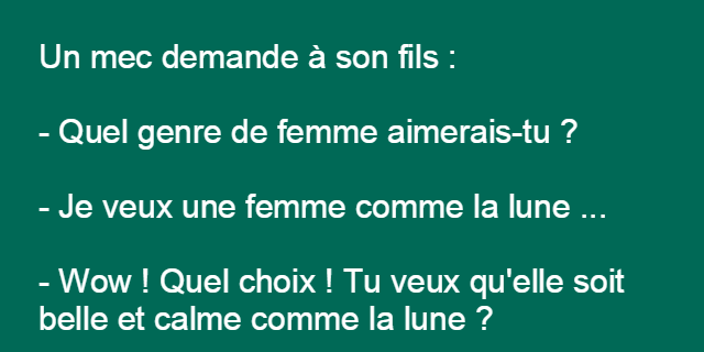 Un mec demande à son fils