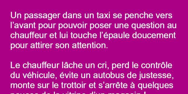 Un passager pose une question au chauffeur