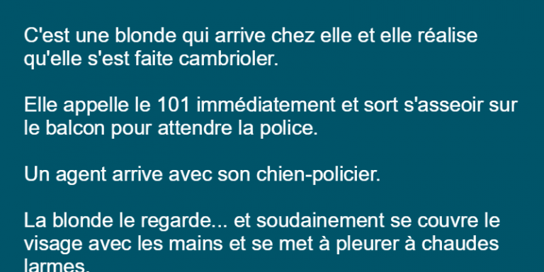 Une femme blonde qui appelle la police