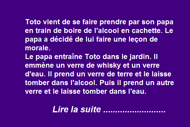 Quand Toto se fait prendre à boire de l’alcool