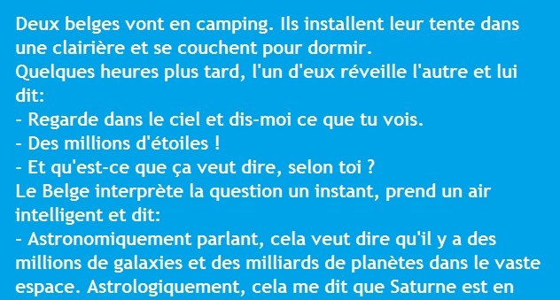 Deux Belges font du camping