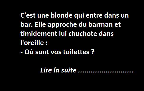 La blonde et les toilettes du bar