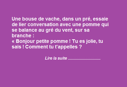 La pomme et la bouse de vache