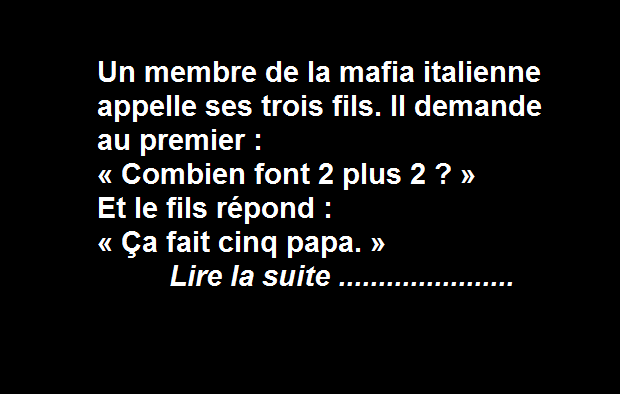 Le mafioso qui interroge ses trois fils