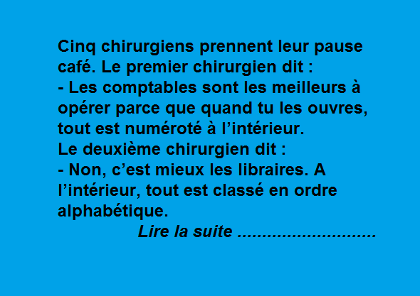 Les chirurgiens et les métiers des patients