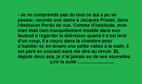 Le mari disparu
