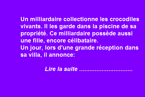 Le mariage aux crocodiles