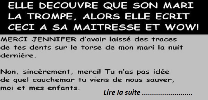 Son mari la trompe, elle écrit une lettre à sa maîtresse et le résultat est parfait